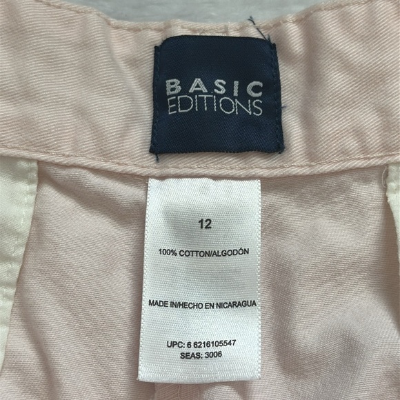 VTG 90’s Basic Edition Women’s Pastel Soft Pink Pleated Bermuda Preppy Shorts 12 - Picture 7 of 7